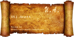Uti Anett névjegykártya